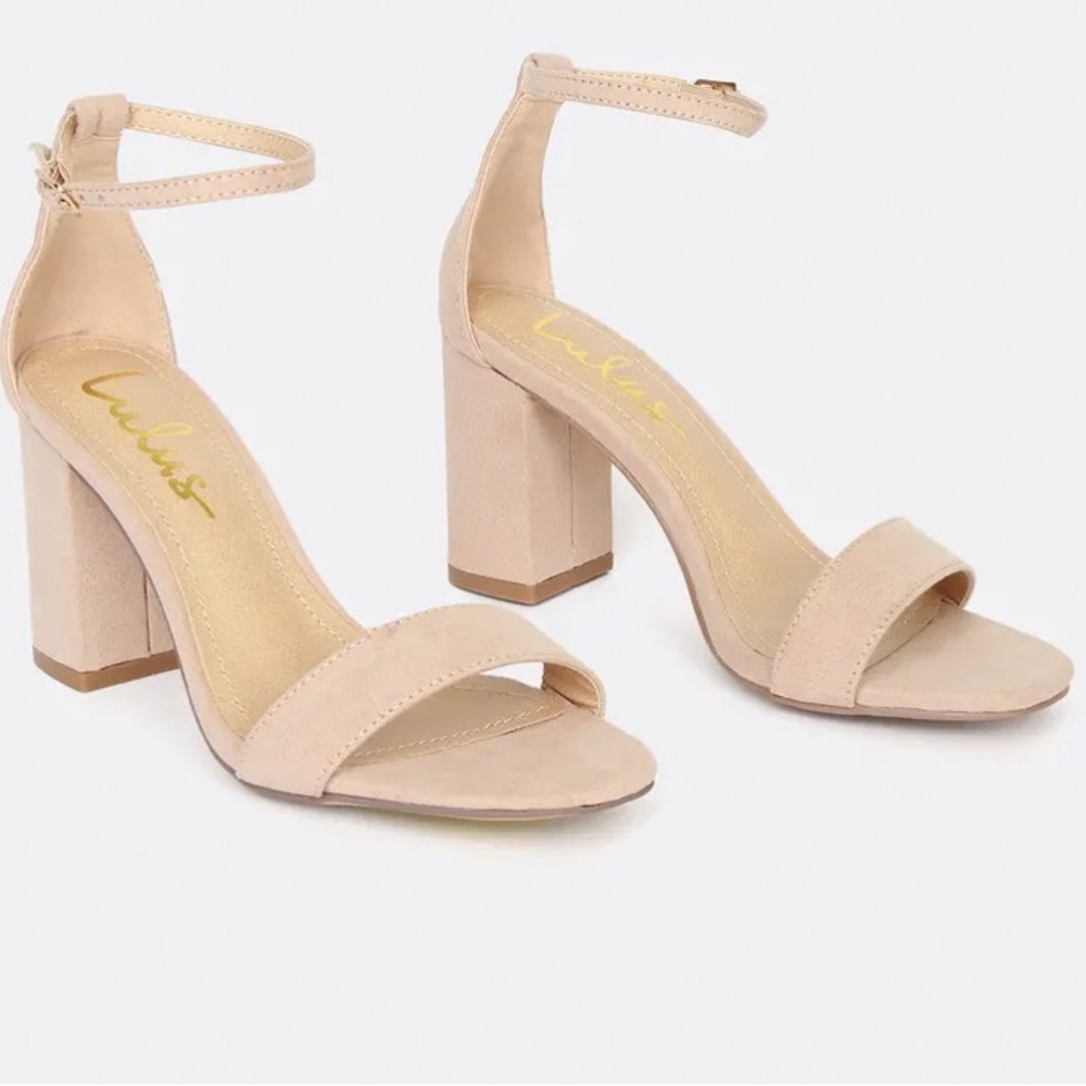 Arylee Light Nude Suede Ankle Strap Heels | Size 7.5